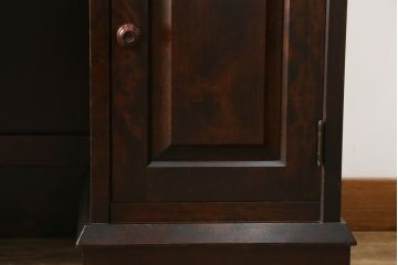 中古　北海道民芸家具　希少な絶版品!両袖タイプで収納力も抜群のライティングビューロー(デスク、両袖机、在宅用、在宅ワーク)(R-070011)