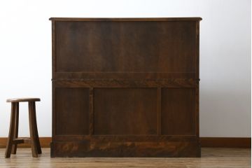 中古　北海道民芸家具　希少な絶版品!両袖タイプで収納力も抜群のライティングビューロー(デスク、両袖机、在宅用、在宅ワーク)(R-070011)