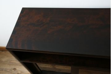 中古　美品　松本民芸家具　どこかレトロな雰囲気も感じる90型茶タンス(サイドボード、戸棚、収納棚)(定価約44万円)(R-070056)