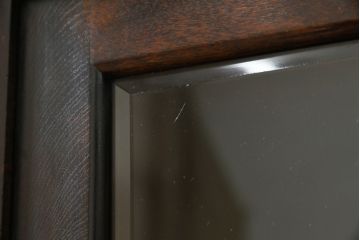 中古　美品　松本民芸家具　どこかレトロな雰囲気も感じる90型茶タンス(サイドボード、戸棚、収納棚)(定価約44万円)(R-070056)