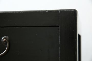 和製アンティーク　希少デザイン　横長デスク　収納力抜群の李朝風コンソールテーブル(両袖机、ワークデスク、作業台、在宅用、在宅ワーク用、引き出し)(R-070064)