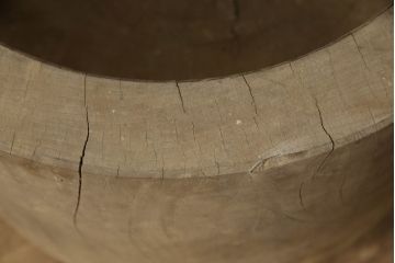 和製アンティーク　味わい深い総欅(ケヤキ)材の臼(ウス、うす、ディスプレイ、DIY)(R-070067)