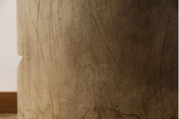 和製アンティーク　味わい深い総欅(ケヤキ)材の臼(ウス、うす、ディスプレイ、DIY)(R-070067)