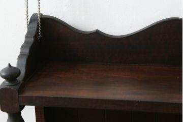 ビンテージ家具　松本民芸家具　エレガントな佇まいの吊り棚(壁掛け収納棚、ウォールシェルフ、ウォールラック、ヴィンテージ)(R-070111)