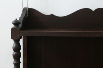 ビンテージ家具　松本民芸家具　エレガントな佇まいの吊り棚(壁掛け収納棚、ウォールシェルフ、ウォールラック、ヴィンテージ)(R-070111)