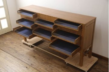 中古　美品　両面使いできるカウンターシャツケース(カウンターテーブル、引き出し、ドロワー)(R-070113)