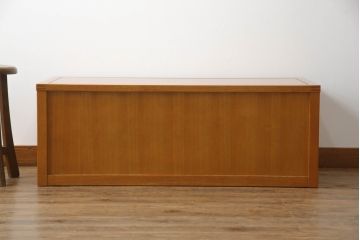 中古　美品　タモ材　天板玉杢　モダンな文机(ローテーブル、座机、作業台、ワークデスク、在宅用、在宅ワーク用)(R-070115)