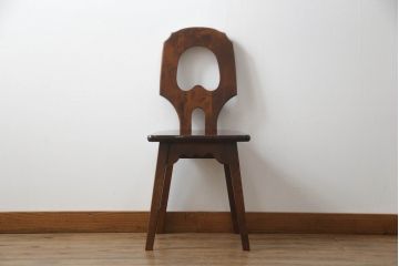 和製ビンテージ　国産民芸家具　和モダンテイストなお部屋におすすめのチェア(椅子、イス、板座チェア、ダイニングチェア、ヴィンテージ)(R-070116)