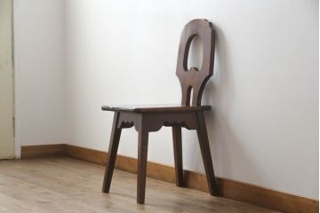 和製ビンテージ　国産民芸家具　和モダンテイストなお部屋におすすめのチェア(椅子、イス、板座チェア、ダイニングチェア、ヴィンテージ)(R-070116)