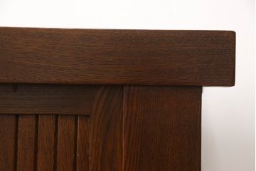 中古　超美品　国産工芸家具　九尺　前面欅(ケヤキ)材　洗練された佇まいと大容量の収納力を兼ね備えた特大重ね水屋箪笥(収納棚、戸棚、キャビネット、食器棚、店舗什器)(R-070122)