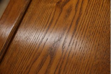 中古　美品　楡(ニレ)材　総無垢材　美しい木目と品のある佇まいが魅力の五尺水屋箪笥サイドボード(引き出し、収納棚、戸棚、食器棚)(R-070145)