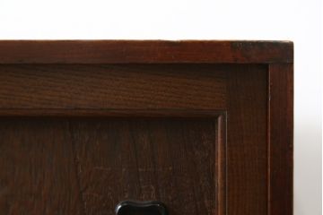 和製アンティーク　高級品!!　前面桑(クワ)材　黒柿材　桐材　銅金具と漆絵が美しく上品な小箪笥(収納タンス、小物収納、引き出し、時代箪笥、和たんす、サイドチェスト)(R-070150)