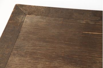 和製アンティーク　上手物!!　ナラ(楢)材　大正ロマン　落ち着いた空間におすすめ!挽物脚が上品な平机(デスク、テーブル、ワークデスク、作業台、在宅用、在宅ワーク用)(R-070153)