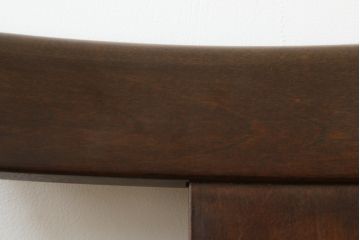 中古　美品　松本民芸家具　#77型曲肘付きイス　ラッシ座(ガマ座)がお洒落な曲肘イス(アームチェア、椅子、ダイニングチェア)(定価約28万円)(R-070170)