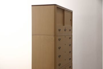 中古　美品　国産　高級　黒檀(コクタン)材　上質な和モダン空間を演出する総桐箪笥(総桐たんす、衣装箪笥、収納タンス、和タンス、引き出し)(R-070174)