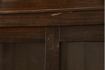 和製アンティーク　大正ロマン　レトロな佇まいが魅力的な二段重ね収納棚(キャビネット、戸棚、食器棚、飾り棚、ガラスケース、店舗什器、本箱、ブックケース)(R-070175)