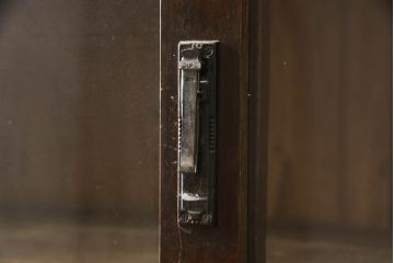 和製アンティーク　大正ロマン　レトロな佇まいが魅力的なサイドボード(収納棚、サイドキャビネット、戸棚、食器棚、飾り棚、ガラスケース、店舗什器、本箱、ブックケース)(R-070176)