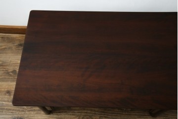 中古　美品　松本民芸家具　柳型茶卓A　慎ましさの中に個性が光るローテーブル　定価約17万円　(R-070178)