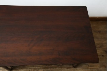 中古　美品　松本民芸家具　柳型茶卓A　慎ましさの中に個性が光るローテーブル　定価約17万円　(R-070178)