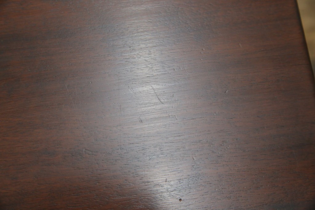 中古　美品　松本民芸家具　柳型茶卓A　慎ましさの中に個性が光るローテーブル　定価約17万円　(R-070178)