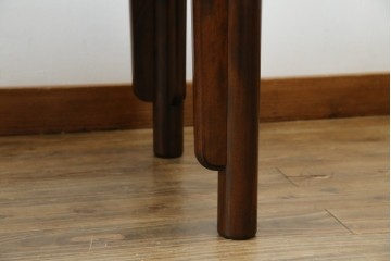 中古　美品　松本民芸家具　柳型茶卓A　慎ましさの中に個性が光るローテーブル　定価約17万円　(R-070178)