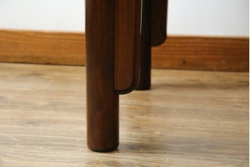 中古　美品　松本民芸家具　柳型茶卓A　慎ましさの中に個性が光るローテーブル　定価約17万円　(R-070178)