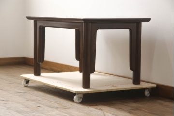 中古　美品　松本民芸家具　柳型茶卓A　慎ましさの中に個性が光るローテーブル(茶卓、センターテーブル、作業台)(定価約17万円)(R-070178)