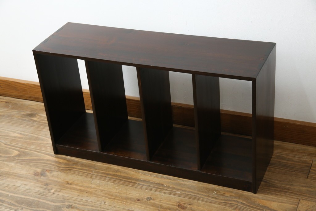 和製アンティーク　昭和レトロ　シンプルなデザインが取り入れやすい本棚　(R-070181)