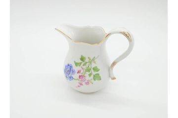 ドイツ　マイセン　Meissen　ベーシックフラワー　二つ花　大胆に描かれた花達が華やぎをもたらしてくれるクリーマー(洋食器、ミルクジャー、ミルクポット)(R-070191)