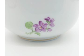 ドイツ　マイセン　Meissen　ベーシックフラワー　二つ花　置いてあるだけでもおしゃれなシュガーポット(洋食器、蓋付きボックス、ボンボン、小物入れ)(R-070192)