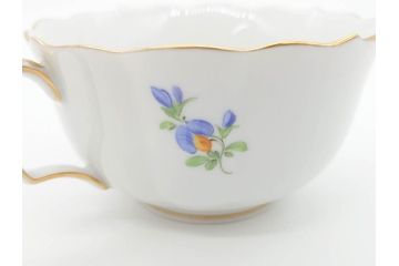 ドイツ　マイセン　Meissen　ベーシックフラワー　二つ花　ティータイムが華やかになるティーカップ&ソーサー2客セット(洋食器、C&S)(R-070193)