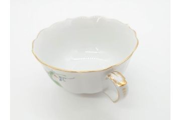 ドイツ　マイセン　Meissen　ベーシックフラワー　二つ花　ティータイムが華やかになるティーカップ&ソーサー2客セット(洋食器、C&S)(R-070193)