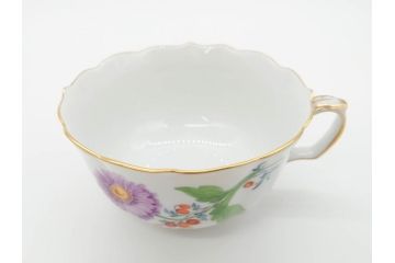 ドイツ　マイセン　Meissen　ベーシックフラワー　二つ花　ティータイムが華やかになるティーカップ&ソーサー2客セット(洋食器、C&S)(R-070193)