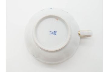 ドイツ　マイセン　Meissen　ベーシックフラワー　二つ花　ティータイムが華やかになるティーカップ&ソーサー2客セット(洋食器、C&S)(R-070193)