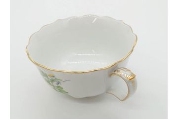 ドイツ　マイセン　Meissen　ベーシックフラワー　二つ花　ティータイムが華やかになるティーカップ&ソーサー2客セット(洋食器、C&S)(R-070193)