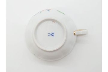ドイツ　マイセン　Meissen　ベーシックフラワー　二つ花　ティータイムが華やかになるティーカップ&ソーサー2客セット(洋食器、C&S)(R-070193)