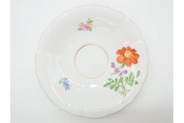 ドイツ　マイセン　Meissen　ベーシックフラワー　二つ花　ティータイムが華やかになるティーカップ&ソーサー2客セット(洋食器、C&S)(R-070193)