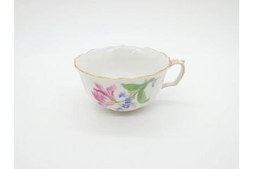 ドイツ　マイセン　Meissen　ベーシックフラワー　二つ花　ティータイムが華やかになるティーカップ&ソーサー3客セット(洋食器、C&S)(R-070195)