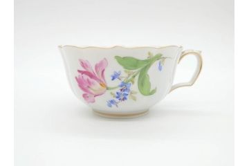 ドイツ　マイセン　Meissen　ベーシックフラワー　二つ花　ティータイムが華やかになるティーカップ&ソーサー3客セット(洋食器、C&S)(R-070195)