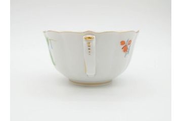 ドイツ　マイセン　Meissen　ベーシックフラワー　二つ花　ティータイムが華やかになるティーカップ&ソーサー3客セット(洋食器、C&S)(R-070195)