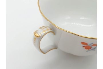 ドイツ　マイセン　Meissen　ベーシックフラワー　二つ花　ティータイムが華やかになるティーカップ&ソーサー3客セット(洋食器、C&S)(R-070195)