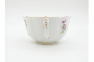 ドイツ　マイセン　Meissen　ベーシックフラワー　二つ花　ティータイムが華やかになるティーカップ&ソーサー3客セット(洋食器、C&S)(R-070195)