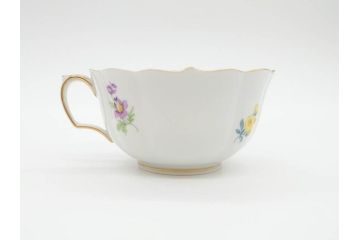 ドイツ　マイセン　Meissen　ベーシックフラワー　二つ花　ティータイムが華やかになるティーカップ&ソーサー3客セット(洋食器、C&S)(R-070195)