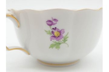 ドイツ　マイセン　Meissen　ベーシックフラワー　二つ花　ティータイムが華やかになるティーカップ&ソーサー3客セット(洋食器、C&S)(R-070195)