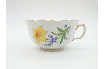 ドイツ　マイセン　Meissen　ベーシックフラワー　二つ花　ティータイムが華やかになるティーカップ&ソーサー3客セット(洋食器、C&S)(R-070195)