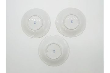 ドイツ　マイセン　Meissen　ベーシックフラワー　二つ花　ティータイムが華やかになるティーカップ&ソーサー3客セット(洋食器、C&S)(R-070195)