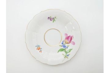 ドイツ　マイセン　Meissen　ベーシックフラワー　二つ花　ティータイムが華やかになるティーカップ&ソーサー3客セット(洋食器、C&S)(R-070195)
