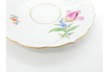 ドイツ　マイセン　Meissen　ベーシックフラワー　二つ花　ティータイムが華やかになるティーカップ&ソーサー3客セット(洋食器、C&S)(R-070195)