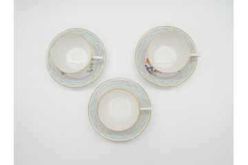 ベルリン　KPM(ベルリン王立磁器製陶所)　KURLAND　クアランド　クラシックな雰囲気溢れるティーカップ&ソーサー3客セット(ケーピーエムベルリン、C&S、王笏、洋食器)(R-070196)