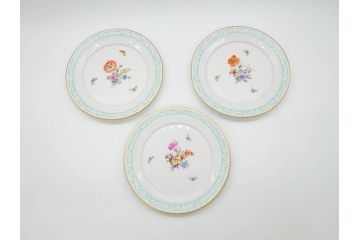 ベルリン　KPM(ベルリン王立磁器製陶所)　KURLAND　クアランド　クラシックな雰囲気が素敵なプレート3枚セット(ケーピーエムベルリン、王笏、皿、洋食器)(R-070199)